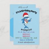 Illustration des Weihnachtshais-Cartoon Einladung (Vorne/Hinten)