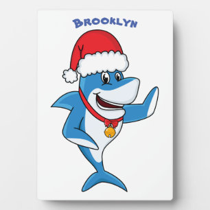 Illustration des Weihnachtshais-Cartoon Fotoplatte