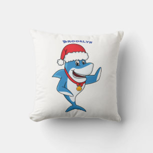 Illustration des Weihnachtshais-Cartoon Kissen