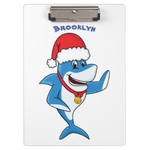 Illustration des Weihnachtshais-Cartoon Klemmbrett