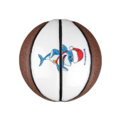 Illustration des Weihnachtshais-Cartoon Mini Basketball (Vertikal)