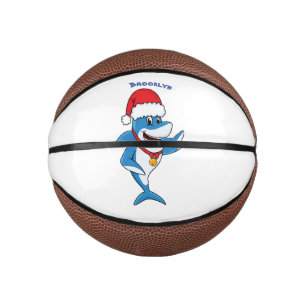 Illustration des Weihnachtshais-Cartoon Mini Basketball