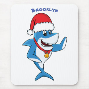 Illustration des Weihnachtshais-Cartoon Mousepad