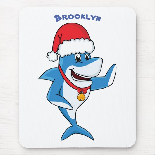 Illustration des Weihnachtshais-Cartoon Mousepad (Vorne)