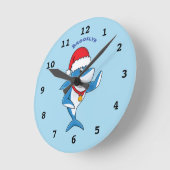 Illustration des Weihnachtshais-Cartoon Runde Wanduhr (Winkel)