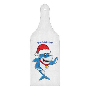 Illustration des Weihnachtshais-Cartoon Schneidebrett