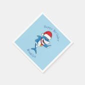 Illustration des Weihnachtshais-Cartoon Serviette (Ecke)