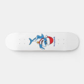 Illustration des Weihnachtshais-Cartoon Skateboard (Horizontal)