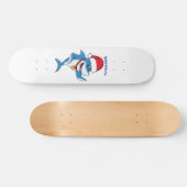 Illustration des Weihnachtshais-Cartoon Skateboard (Horizontal)