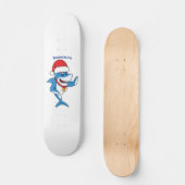 Illustration des Weihnachtshais-Cartoon Skateboard (Vorderseite)