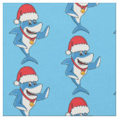 Illustration des Weihnachtshais-Cartoon Stoff (Nahaufnahme)