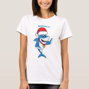 Illustration des Weihnachtshais-Cartoon T-Shirt
