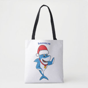 Illustration des Weihnachtshais-Cartoon Tasche