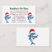 Illustration des Weihnachtshais-Cartoon Visitenkarte (Vorne/Hinten)