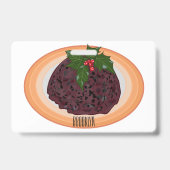 Illustration des Weihnachtspudding-Cartoon Ausweis (Rückseite)