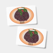 Illustration des Weihnachtspudding-Cartoon Ausweis (Vorder- & Rückseite)