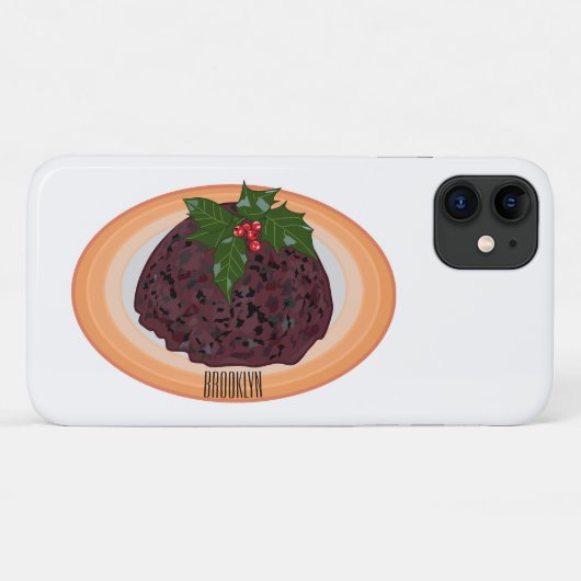 Illustration des Weihnachtspudding-Cartoon Case-Mate iPhone Hülle (Rückseite (Horizontal))