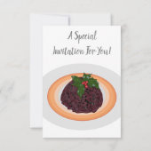 Illustration des Weihnachtspudding-Cartoon Einladung (Rückseite)