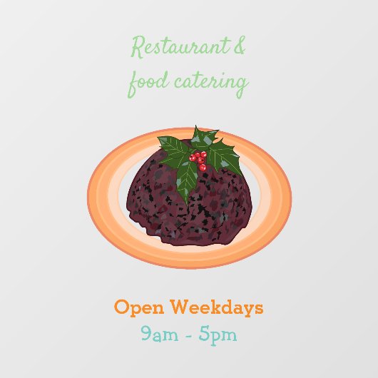 Illustration des Weihnachtspudding-Cartoon Fensteraufkleber (Blatt)