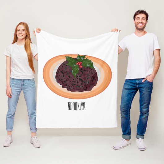 Illustration des Weihnachtspudding-Cartoon Fleecedecke (Beispiel)