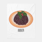Illustration des Weihnachtspudding-Cartoon Fleecedecke (Vorderseite)