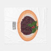 Illustration des Weihnachtspudding-Cartoon Fleecedecke (Vorderseite (Horizontal))
