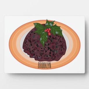 Illustration des Weihnachtspudding-Cartoon Fotoplatte