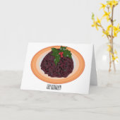 Illustration des Weihnachtspudding-Cartoon Karte (Gelbe Blume)