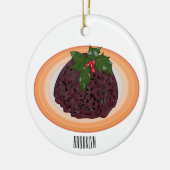 Illustration des Weihnachtspudding-Cartoon Keramik Ornament (Links)