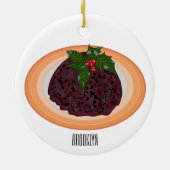 Illustration des Weihnachtspudding-Cartoon Keramik Ornament (Hinten)