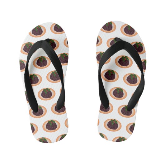 Illustration des Weihnachtspudding-Cartoon Kinderbadesandalen (Fußbett)