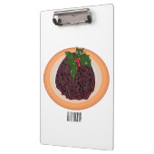 Illustration des Weihnachtspudding-Cartoon Klemmbrett (Links)