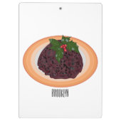 Illustration des Weihnachtspudding-Cartoon Klemmbrett (Rückseite)