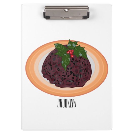 Illustration des Weihnachtspudding-Cartoon Klemmbrett (Vorderseite)