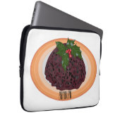 Illustration des Weihnachtspudding-Cartoon Laptopschutzhülle (Vorne Rechts)
