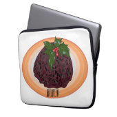 Illustration des Weihnachtspudding-Cartoon Laptopschutzhülle (Vorderseite Links)