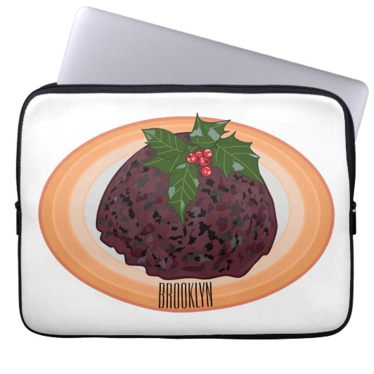 Illustration des Weihnachtspudding-Cartoon Laptopschutzhülle (Vorderseite)