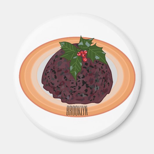 Illustration des Weihnachtspudding-Cartoon Magnet (Vorne)