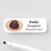 Illustration des Weihnachtspudding-Cartoon Namensschild (Beispiel)