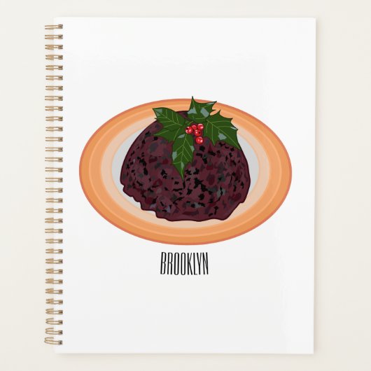 Illustration des Weihnachtspudding-Cartoon Planer (Vorderseite)