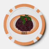 Illustration des Weihnachtspudding-Cartoon Pokerchips (Rückseite)