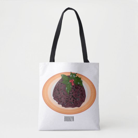 Illustration des Weihnachtspudding-Cartoon Tasche (Vorderseite)