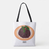 Illustration des Weihnachtspudding-Cartoon Tasche (Rückseite)