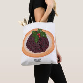 Illustration des Weihnachtspudding-Cartoon Tasche (Von Nahem)