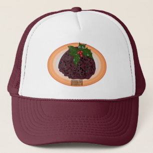 Illustration des Weihnachtspudding-Cartoon Truckerkappe