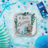 Illustration des Weihnachtsurlaubs Pappteller (Party)