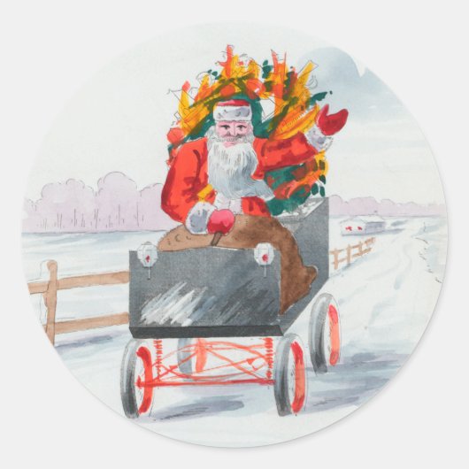 Illustration des Weihnachtsurlaubs Runder Aufkleber (Vorderseite)