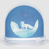 Illustration des weißen Arktischen Foxes (Vulpes l Schneekugeln (Rückseite)