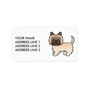 Illustration des Wheaten Cairn Terrier Hundes mit Adressaufkleber