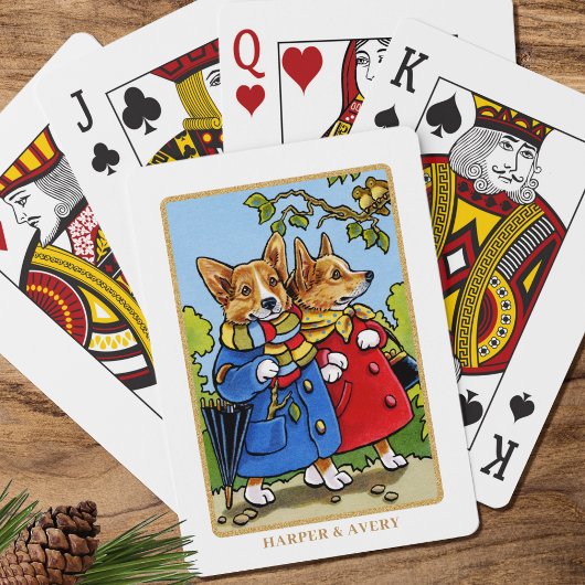 Illustration des Whimsical Corgi Dog kundenspezifi Spielkarten